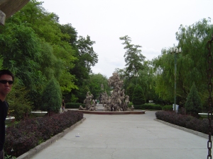 A statue in Long Quan Park, Jinchang City
