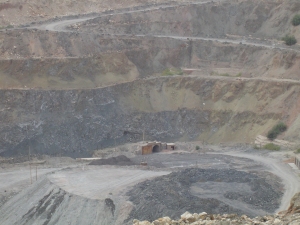 Switchbacks to the main mine entrance, #3 Diggings, Jinchang Nickel Metal Company