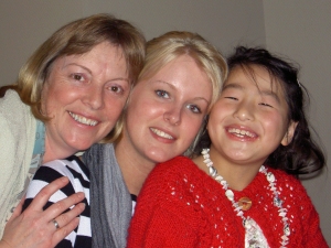 Kirsten, Vivi and Yanmei - 75th birthday party