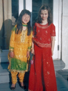 Katia and Yanmei dressed up