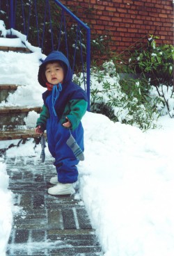 Yanmei in the snow (she didn't like)