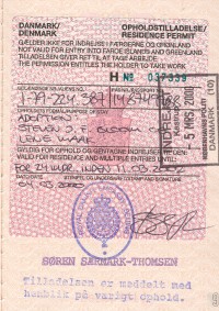 Yanmei's visa for entry into Denmark