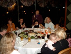 Dinner the last evening in Hangzhou .. with Jenny in the background ....