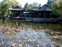 Pavillions around a small lake