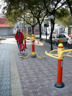 Exercise park, on a street in Beijing