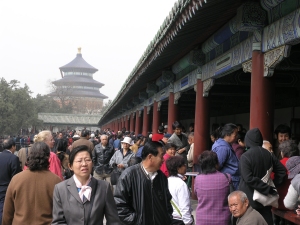 Music, dance and singing were centered in the area along the covered walkway