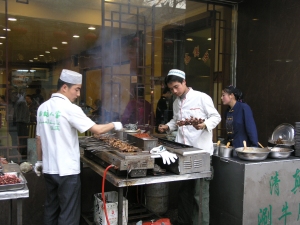 Muslin restuarant - with our lamb skewers