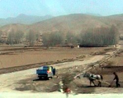 1 hour from Lanzhou, ploughing using horse and plough