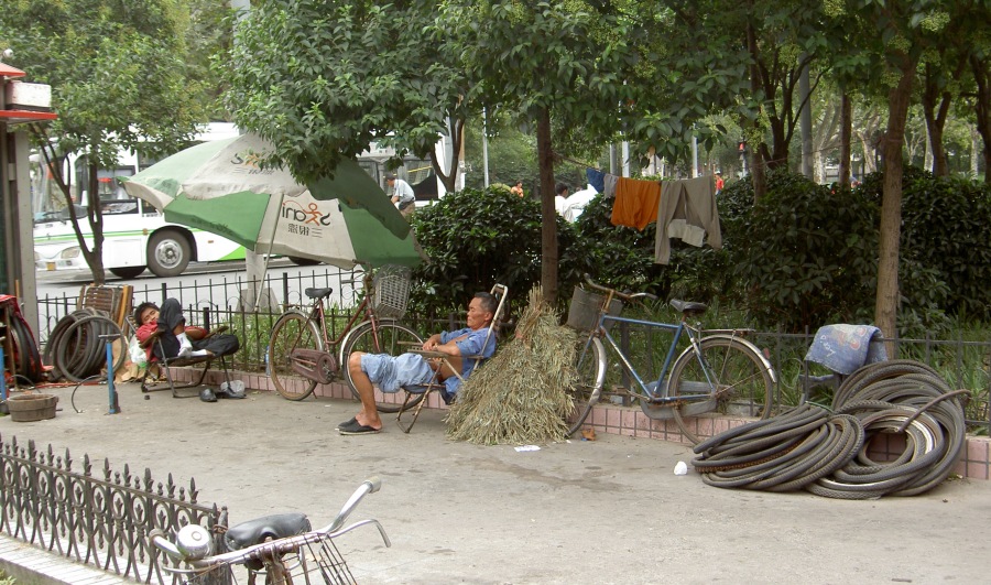 The local cycle repair man taking a nap