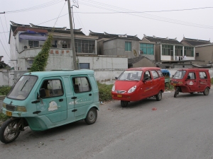 Taxi's waiting at the bus station