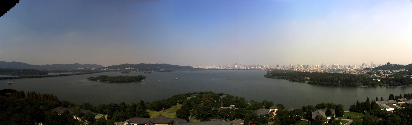 View over West Lake and Hangzou from the Leifeng Pagaoda