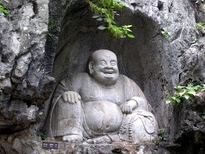 Lingyin Temple with engravings of Maitrey