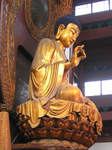 Sakyamuni - 19 meter tall sitting on a lotus flower
