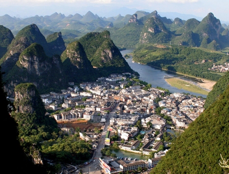 Birds eye view of Yangshou