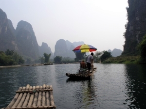 Bamboo rafting along the Yulong River