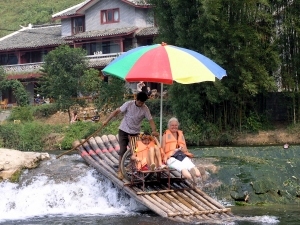 Bamboo rafting along the Yulong River