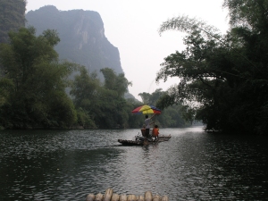 Bamboo rafting along the Yulong River