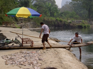 Bamboo rafting along the Yulong River