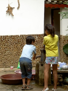 Washing hands at the Moon Hill Cafe