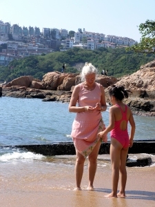 On the beach at Stanley