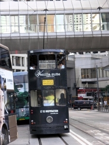 The trams in Hong Kong