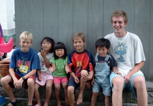 Keegan, Yanmei, Anik, Stefan, Daji and Thomas, Windsor, July 2003
