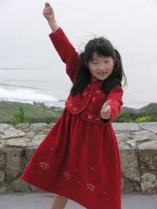 Yanmei practicing her gun draw - San Diego