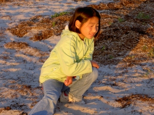 On the beach at sundown - summer 2006