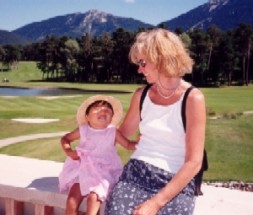 Yanmei and Lene, Provence, France, July 2000